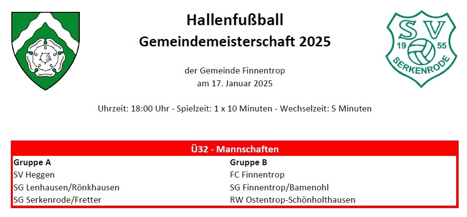 Gemeindepokal – Hallenturnier Senioren, Jugend, Ü32