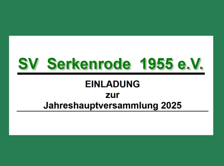 Einladung zur JHV am 15.02.25